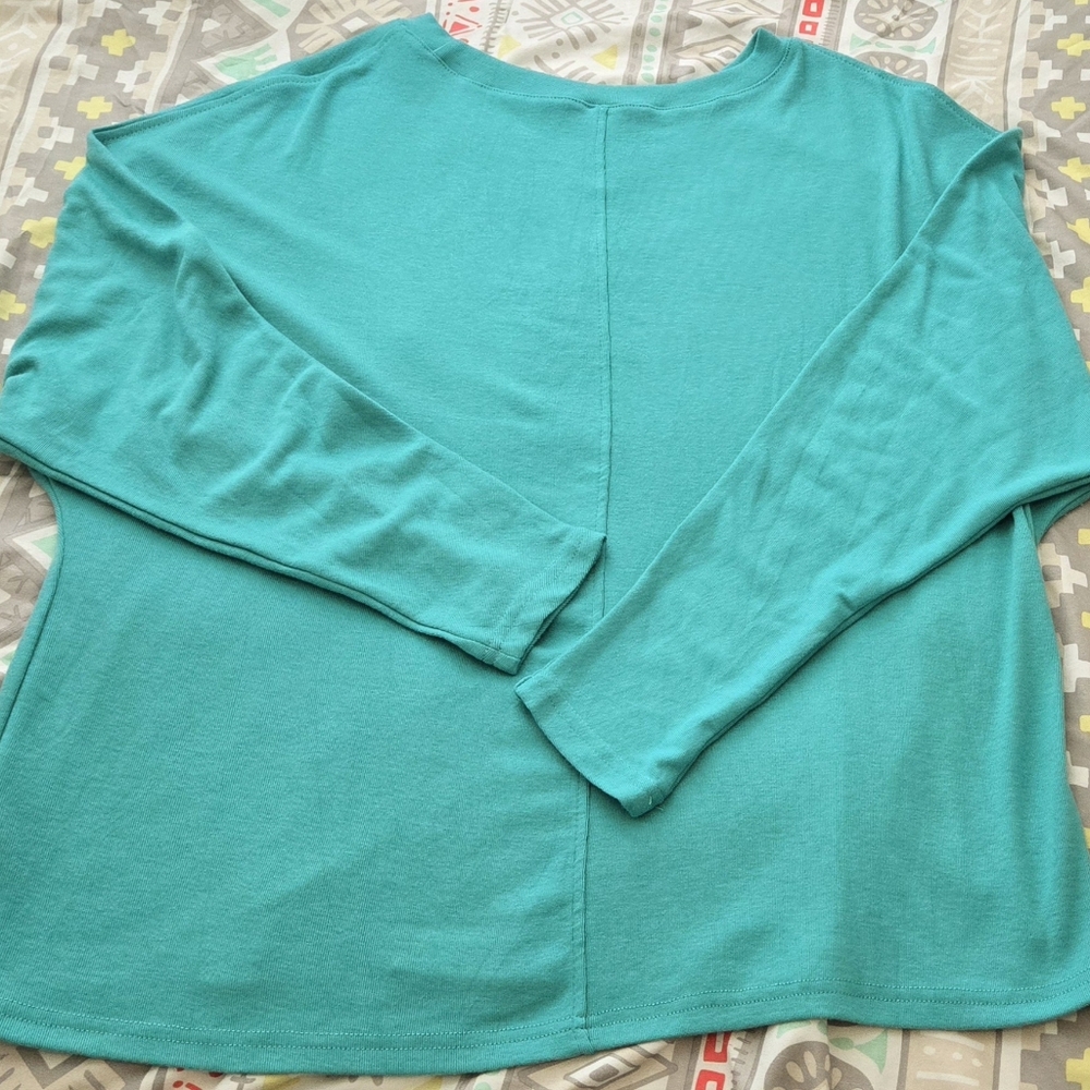 Women's Long Sleeve shirt teal small